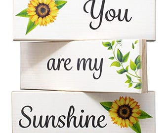 You Are My Sunshine Decor: Sunflower Tiered Tray Signs
