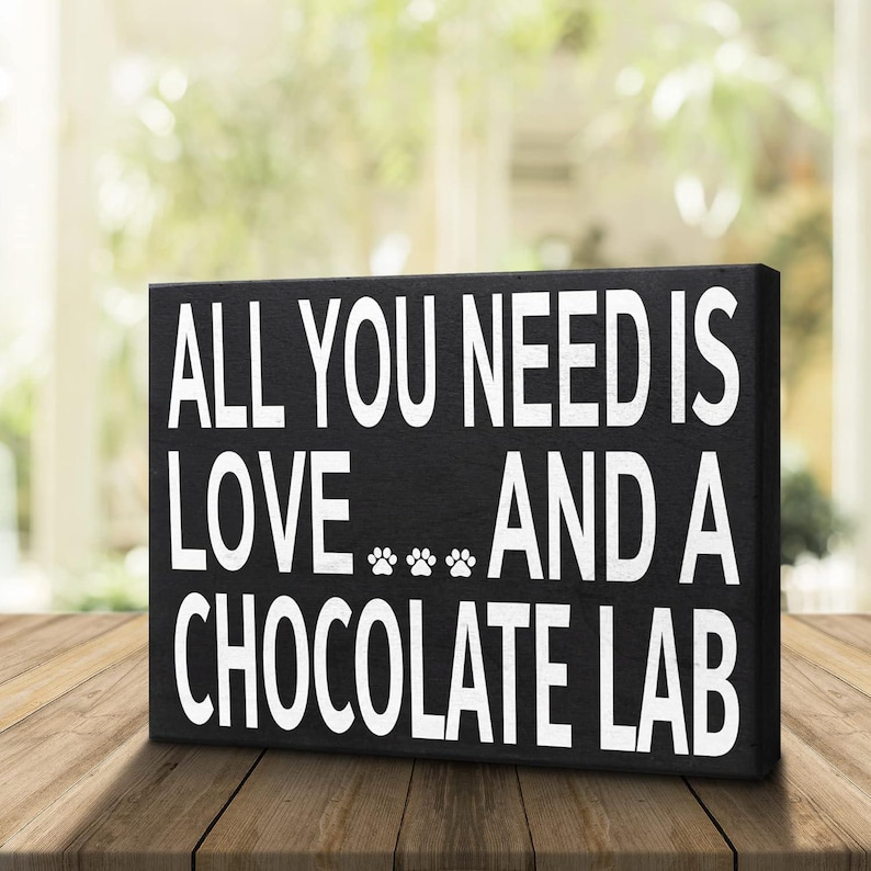 Labrador Lover, All You Need Is Love And A Chocolate Lab Sign and Gift for Mom image 9