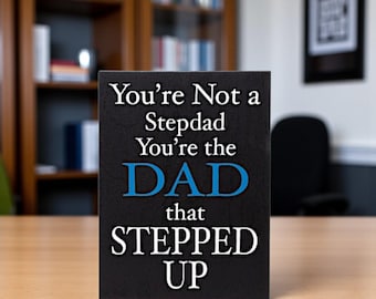 Bonus Dad Wood Sign: Stepdad Gift, Father's Day Present