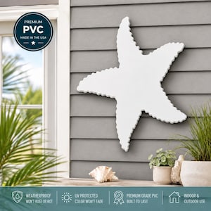 Outdoor Starfish Wall Decor, PVC Starfish Beach House Decoration, Weatherproof Coastal Wall Art for Pool, Shed, Nautical Ocean-Themed Hangin