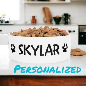 Personalized Ceramic Dog Bowl: Custom Pet Name Bowl