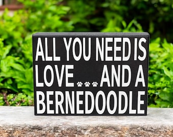 Bernedoodle Mom Gift: Handmade Wood Sign, Dog Lover Decor