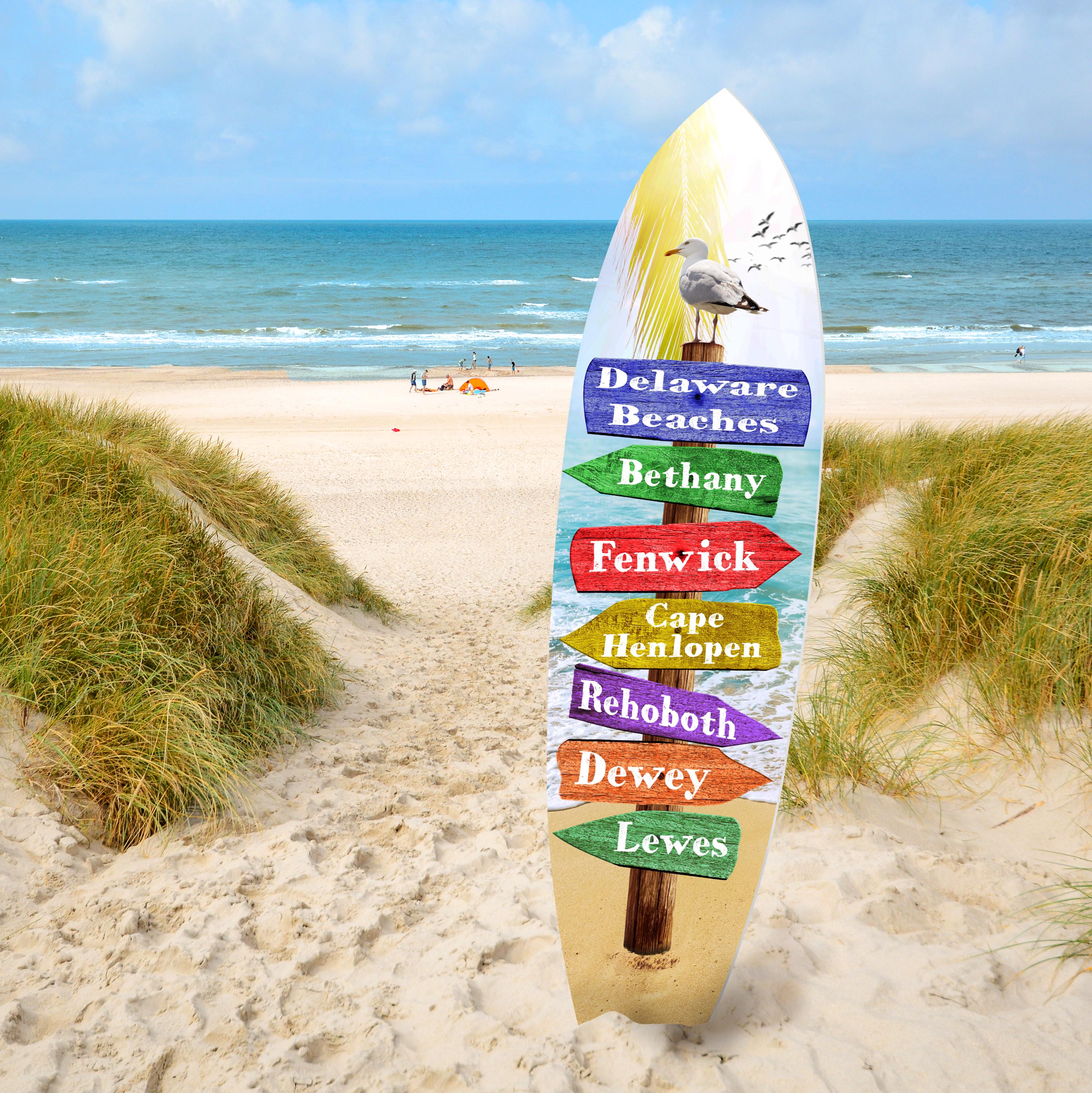 Custom Beach Name Surfboard Sign: Weatherproof Indoor Outdoor