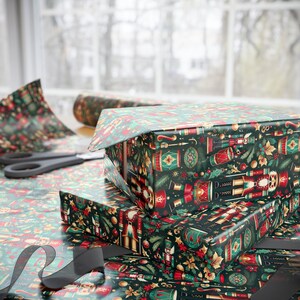 Premium Wrapping Papers, Nutcracker Gift Wrap for Holidays, Christmas Gifts, Party Decor, Eco-Friendly Gift Wrap, Festive Paper image 5