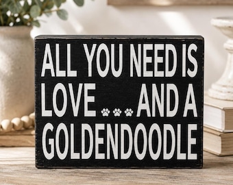 Goldendoodle wooden sign, Farmhouse home accent, Dog lover plaque