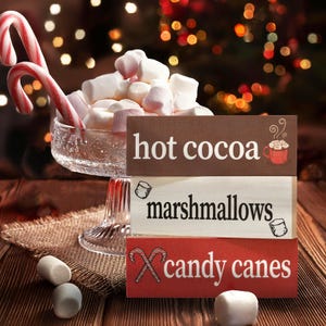 Hot Cocoa Bar Station, Hot Chocolate Bar Decor, 3pc Mini Wood ...