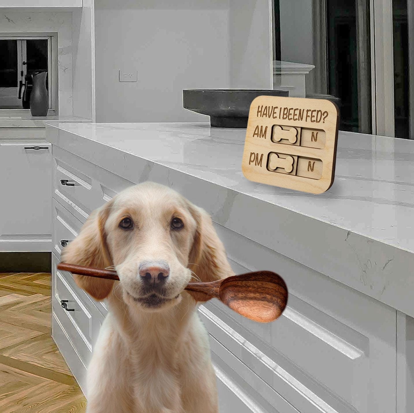 Dog Fed Sign, Prevent Overfeeding AM/PM Chart, Have We Been Fed Fridge
