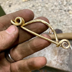 Brass Celtic Fibula brooch