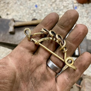 Brass Celtic Fibula brooch