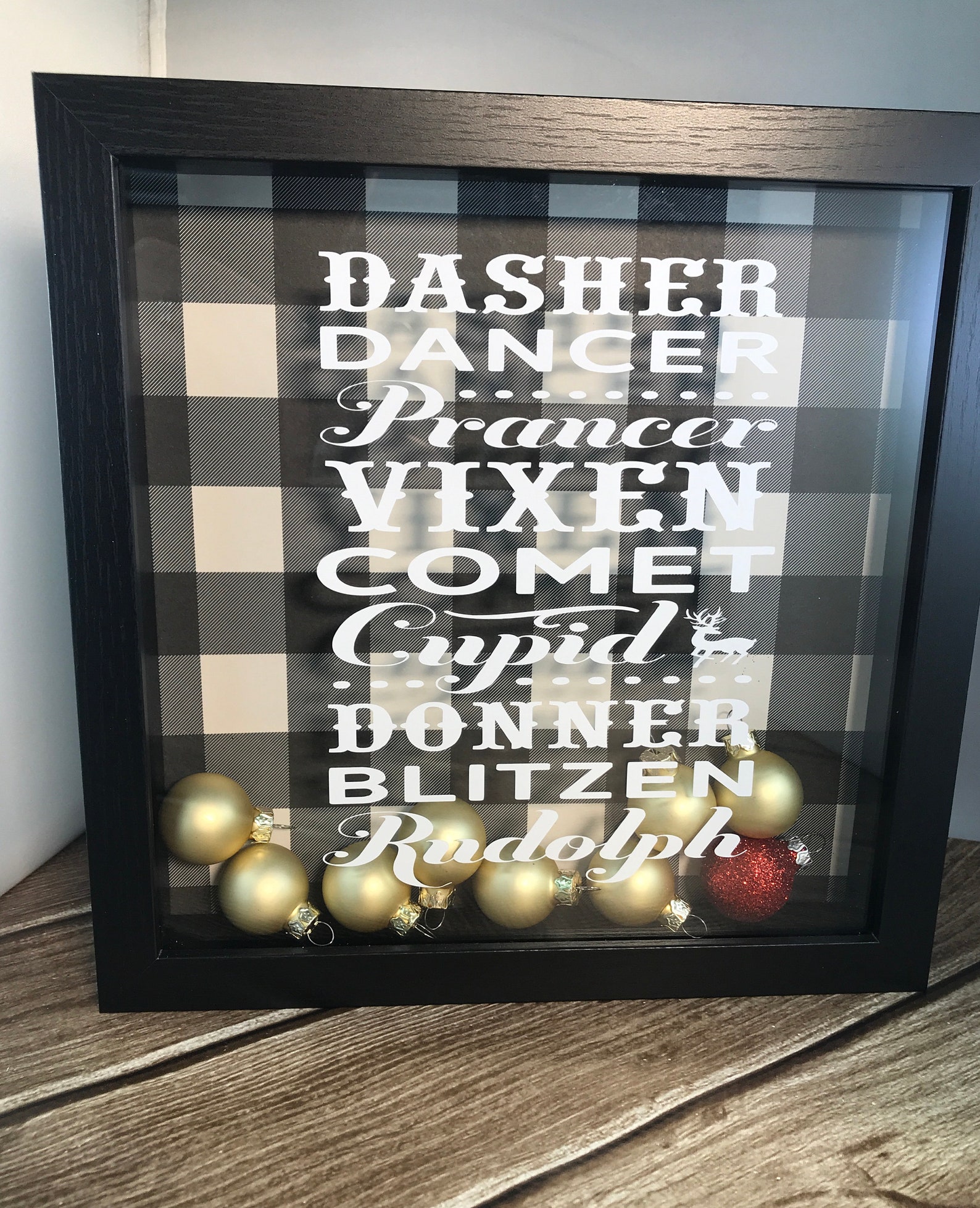 Reindeer Christmas Ornament Shadow Box Etsy