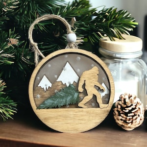 Sasquatch Ornament, Bigfoot Ornament, Outdoor Ornament, Evergreen Ornament