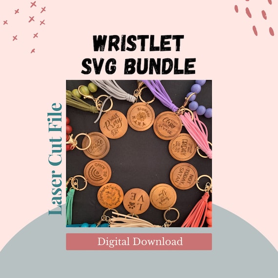 Wristlet SVG Bundle, Keychain Designs, Wristlet Digital Download, Christian Keychain SVG, Funny Keychain Design, Keychain SVG for Laser