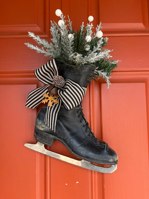 Vintage Ice Skate Door Decor Etsy