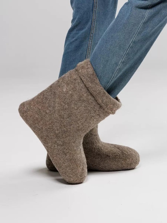 Winter Valenki-Chuni organic felted wool boots shoes unisex women men all  size Handmade vintage style Russian Ukraine Belarusian