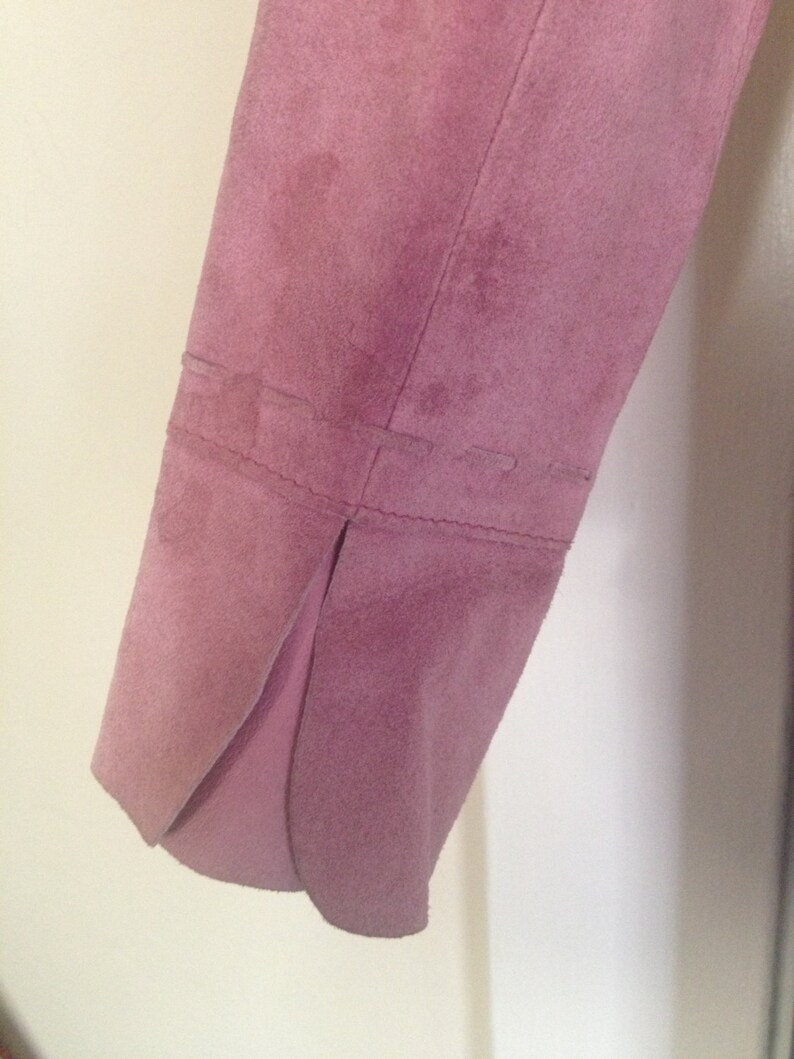 Mauve Size 4p Vintage 80/'s Suede Margaret Godfrey ShirtJacket Lavender