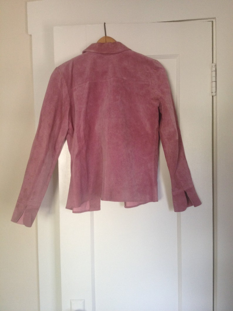 Mauve Size 4p Vintage 80/'s Suede Margaret Godfrey ShirtJacket Lavender