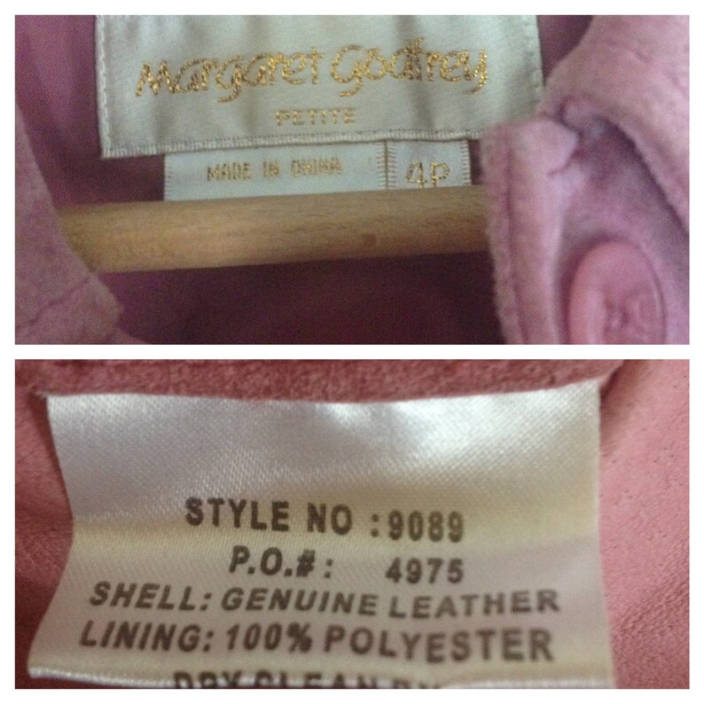 Mauve Size 4p Vintage 80/'s Suede Margaret Godfrey ShirtJacket Lavender