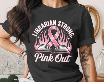Librarian Breast Cancer Awareness PNG: Pink Out Design (Digital Download)