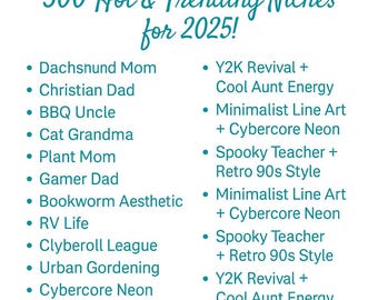 Print on Demand Niche List: 300 Trending POD Ideas (PDF)