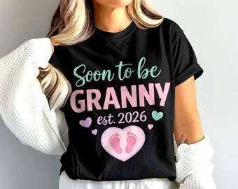 New Grandma est 2026 PNG: Soon to Be Granny, Pregnancy Announcement, Baby Feet, New Grandparent Digital Download