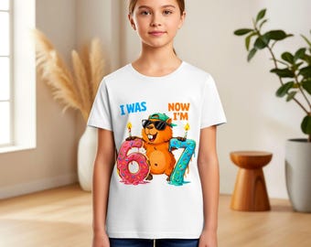 Capybara 67 Birthday PNG: Funny I Was 6 Now Im 7, Funny Bday Party Design, Viral Trending Meme Gen Alpha, Digital Download