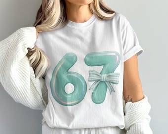 Turquoise Number 67 PNG: Ribbon Balloons, Birthday Invitation (Digital)