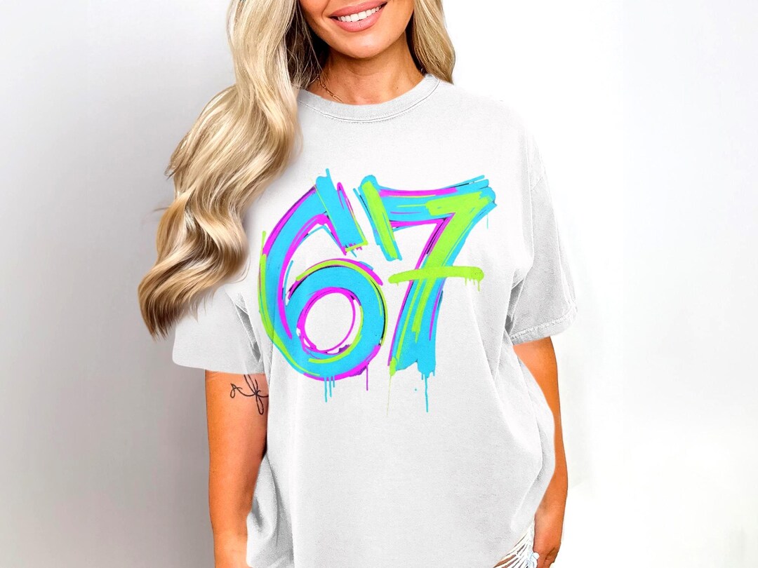 Graffiti 67 Meme PNG: Sixty Seven Gen Alpha Number, Teenager Viral ...