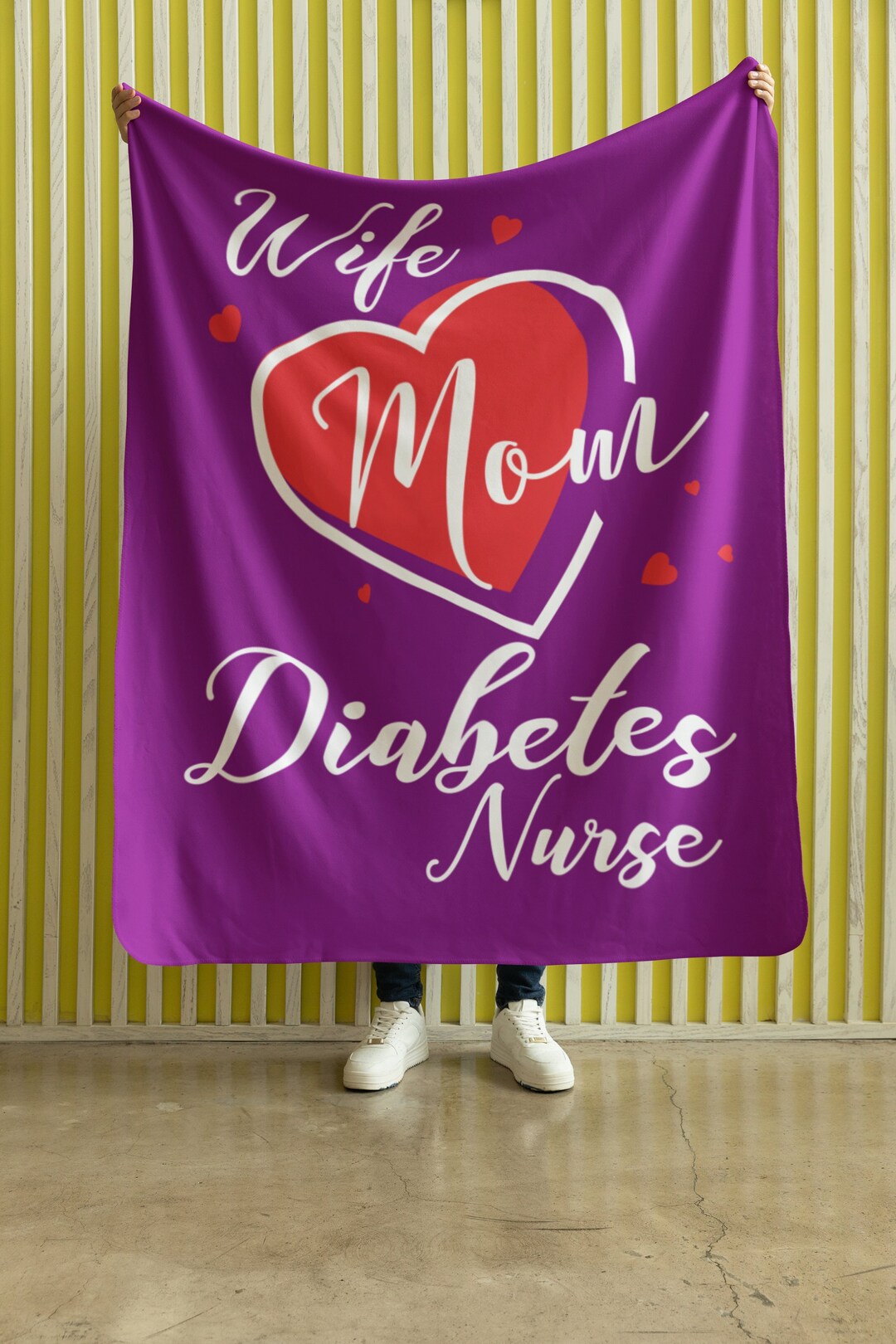 Diabetes Nurse Gift, Plush Blanket, Mom Wife Valentines Day Gift, Nursing Profession, Mothers