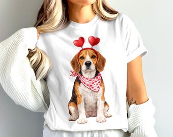 Beagle Valentines PNG: Funny Small Dog Printable, Digital Download