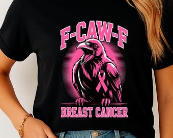 F-Caw-F Breast Cancer Awareness PNG  Funny Raven Crow Pink Ribbon Support Digital Download
