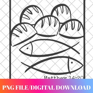 Modello di pesce e pani PNG - Nutrire i 5000 - Storia biblica da scaricare digitalmente - Christian Craft Supply - Download digitale!