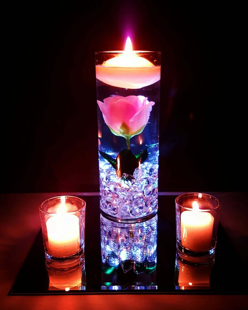 Wedding Centerpiece Floating Candle Centerpiece With Pink Etsy Wedding Centerpiece Floating Candle Centerpiece With Pink Etsy