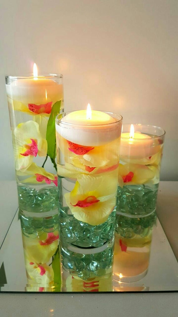 Wedding Centerpiece Floating Candle Centerpiece Yellow Etsy