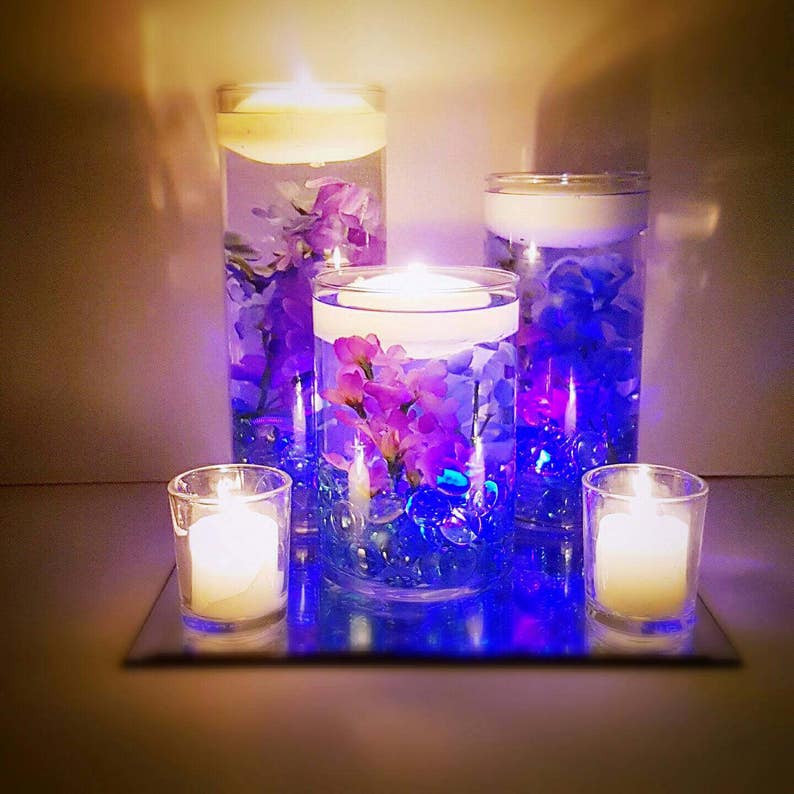 Wedding Centerpiece Floating Candle Centerpiece Purple Etsy