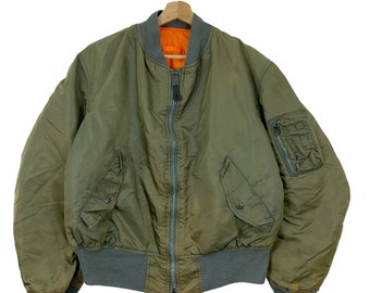 Vintage Alpha Industries Bomber MA Zipper Jacket - Etsy