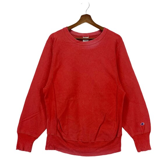Vintage Champion Reverse Weave Pullover Jumpers Sweater Red Colour