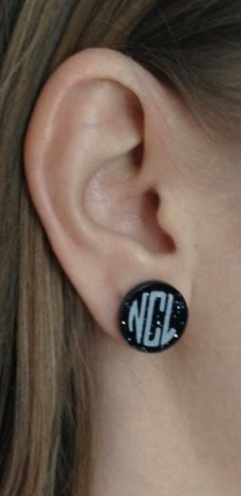 Monogrammed Acrylic Earrings Flat Acrylic Monogram Earrings Etsy