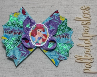 The Little Mermaid Hairbow- The Little Mermaid- Ariel- Ariel Hairbow- Ariel Hairbows- The Little Mermaid Bows- Ariel Bows- Princess Bows-