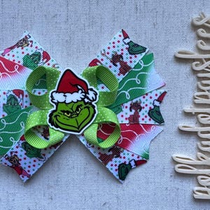 Grinch Hairbow- Grinch Hairbows- Grinch Bow- Grinch Bows- How The Grinch Stole Christmas- Grinch- Grinch Accessories- Grinch & Max Hairbows-