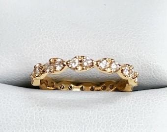 14k Yellow Gold Diamond Eternity Ring