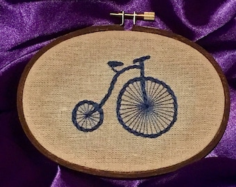 Penny Farthing Bicycle Embroidery