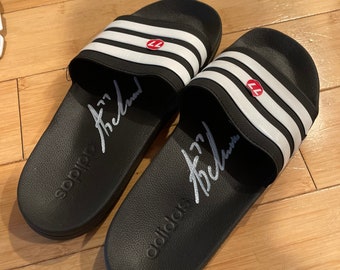 Tony DeAngelo #77 NHL Carolina Hurricanes Hand Signed Autographed  Adidas  Flip flops shower shoes  w/ LOA  hologram