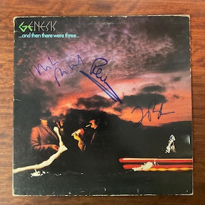 Genesis &quot;...And Then There Were Three...&quot; 1978 Album COMPLETE BAND Hand-Signed Autographed LP - Phil Collins, Mike Rutherford, Tony Banks