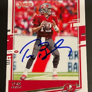 Tom Brady Tampa Bay Buccaneers Autogramme Handsigniert auf Karte Donruss #230 2020 w/ LOA