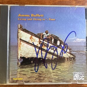 Jimmy Buffett "Living and Dying in 3/4 Time" CD Album Hand Signed In Blue Ink w/ LOA