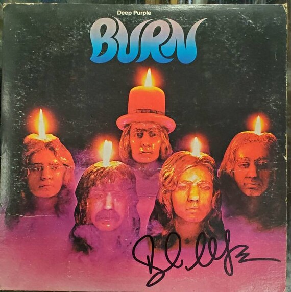 Deep Purple Burn Record Album Hand Signed by Roger Glover W/ LOA