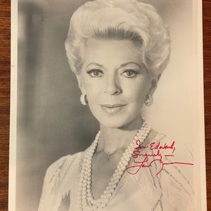 Lana Turner, actriz de cine y modelo, foto autografiada de 8 x 10 pulgadas con carta de autorización