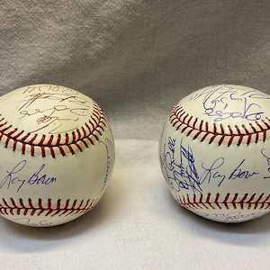 Set of 2 Hand-Signed 20+ Signatures Each COMPLETE TEAM Philadelphia Phillies 2014-2017 Autographed Rawlings Baseballs w/ LOA
