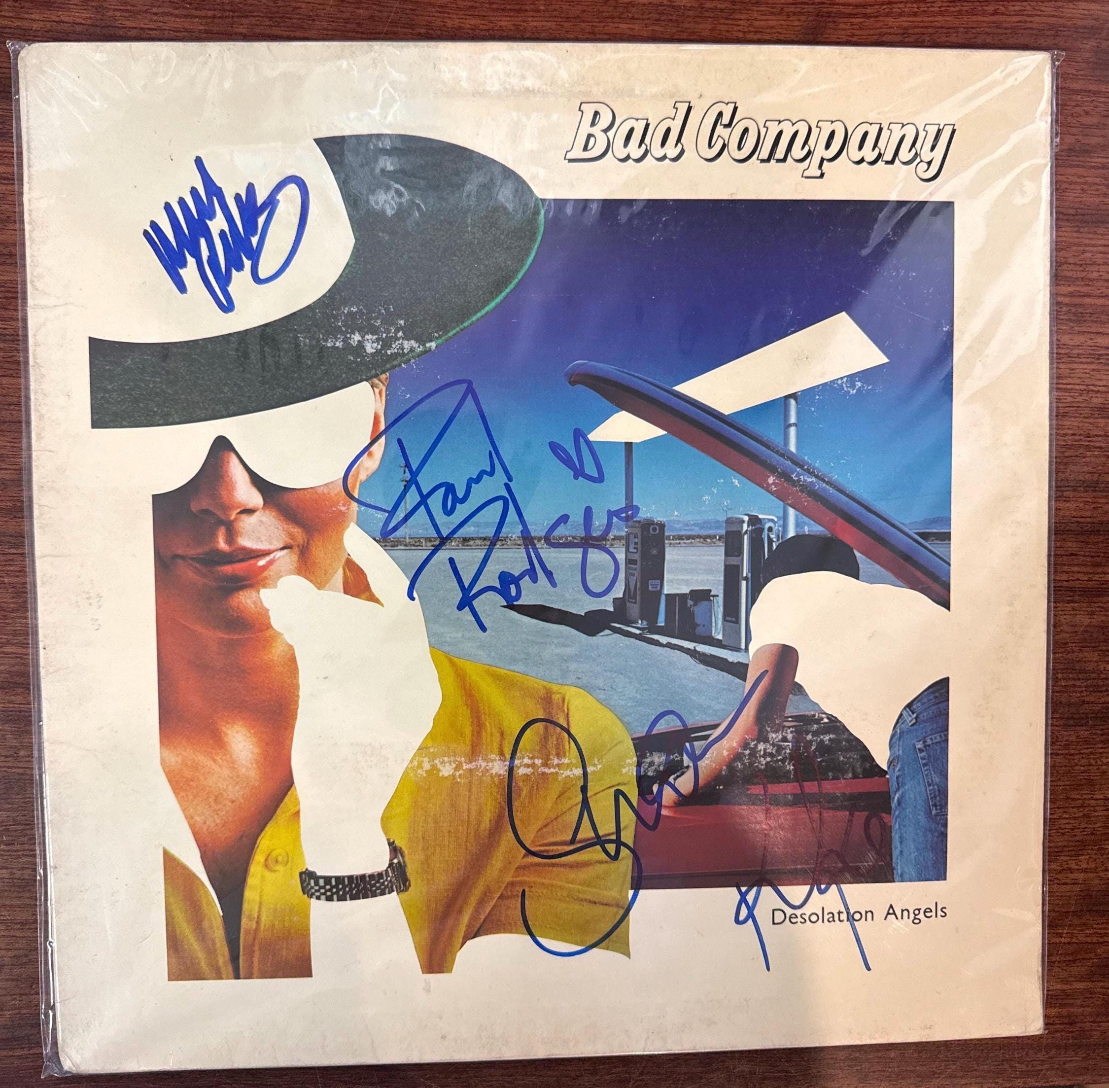 Bad Company Desolation Angels Record Album Cover Hand Signed by
