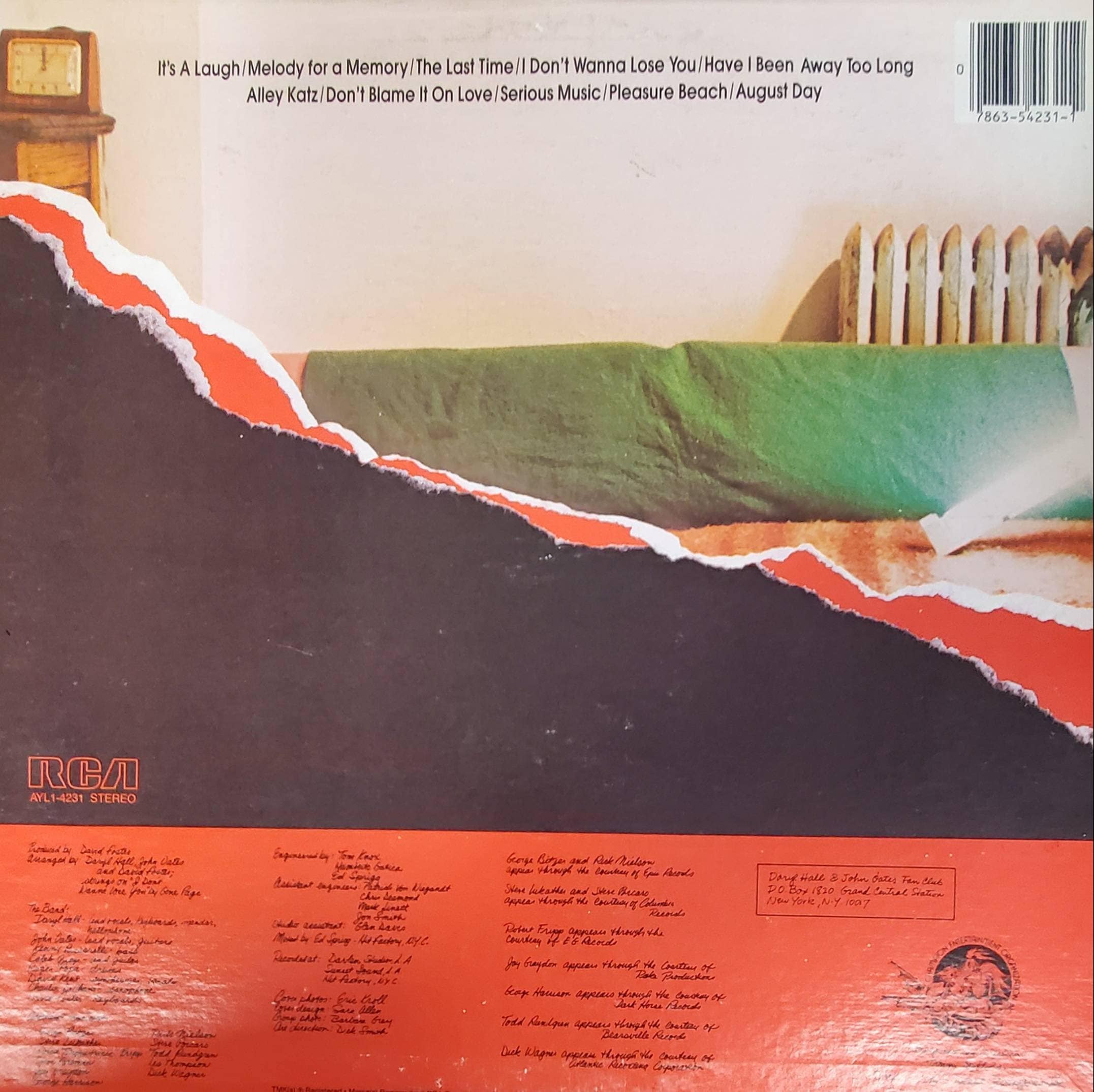 ダリル・ホール＆ジョン・オーツのサイン入りLPレコード「Along the